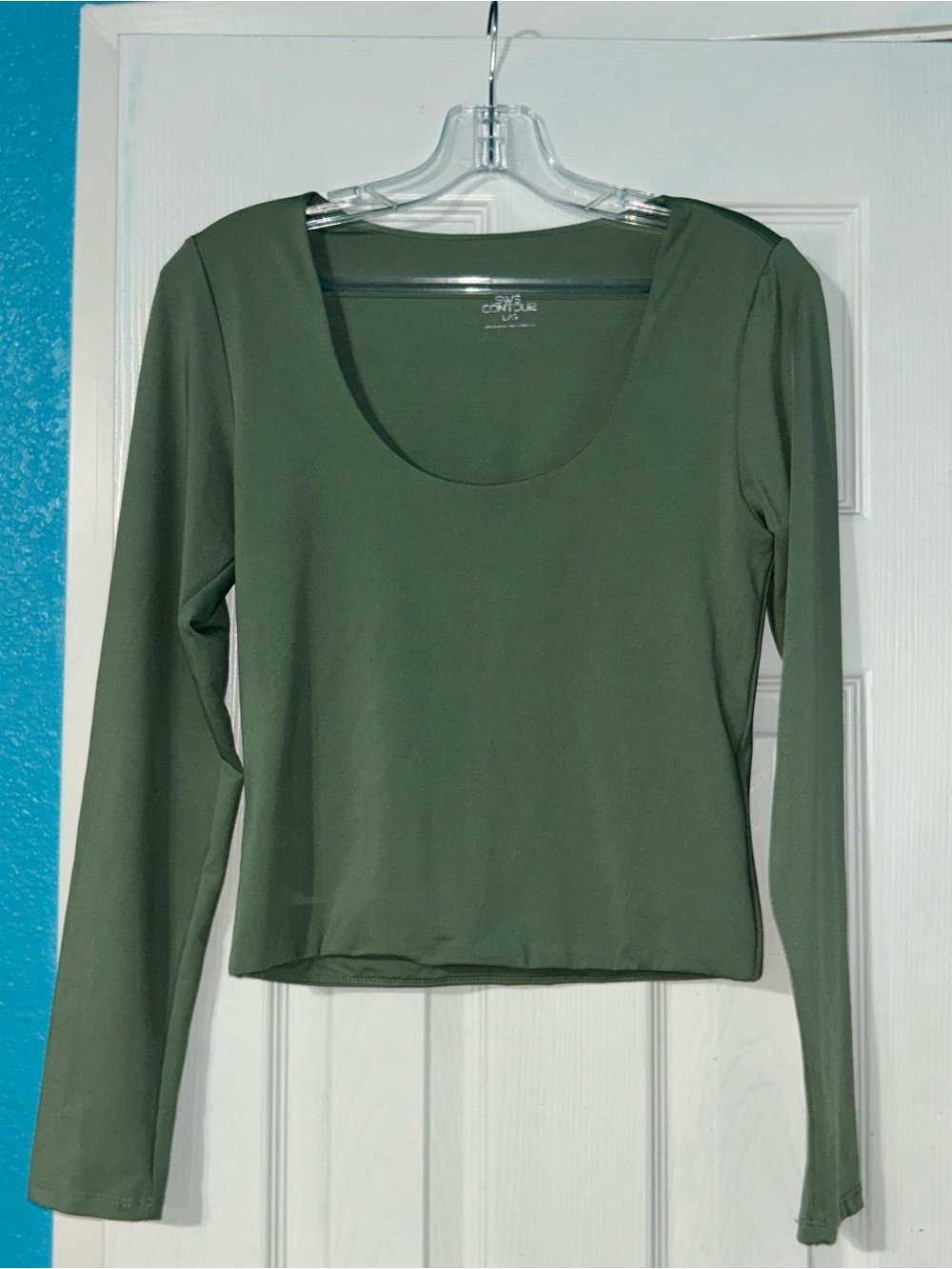 Everyday Sage Green Scoop Neck Long Sleeve Top